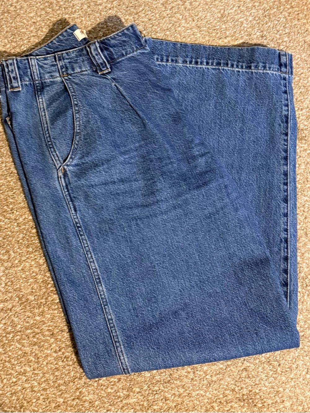 Madewell Women's Blue Wide-Leg Denim Jeans